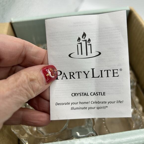Partylite Crystal Castle Tealight Votive Candle Holder Retired P7170 W/ Box - Picture 11 of 13